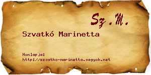 Szvatkó Marinetta névjegykártya